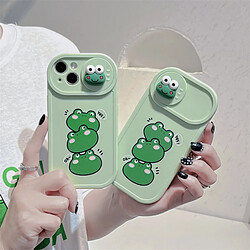 GUPBOO Étui pour iPhone13ProMax Étui de téléphone portable de dessin animé mignon grenouille empilée en trois dimensions