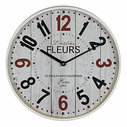 BigBuy Home Horloge Murale Blanc Bois Verre 40 x 40 x 4,5 cm