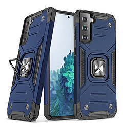 Ozzzo wozinsky ring armor coque hybride robuste + support magnetique pour samsung galaxy s22 bleu