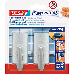 tesa Powerstrips Crochet adhésif LARGE, tendance, chromé ()