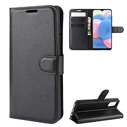 Etui en PU surface de litchi avec support noir pour votre Samsung Galaxy A41