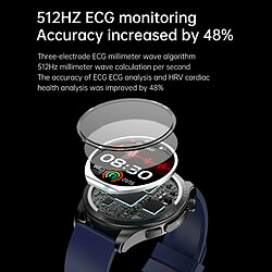 E420 Montre Intelligente Ecg Ppg Pression Artérielle Glycémie Moniteur De Santé Étanche Fitness Bracelet Acier Noir pas cher