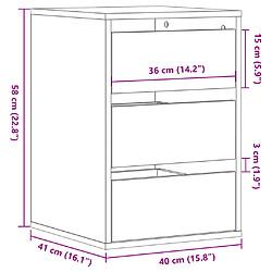 vidaXL Commode d'angle sonoma gris 40x41x58 cm bois d'ingénierie pas cher