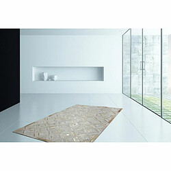 Paris Prix Tapis en Cuir Fait Main Spark Ivoire & Or 160 x 230 cm