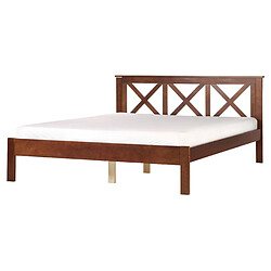 Beliani Lit double 160 x 200 cm en bois foncé TANNAY