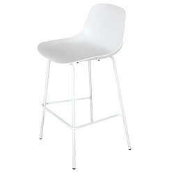 Acheter Alterego Tabouret snack mi-hauteur 'GRANO MINI' blanc intérieur / extérieur