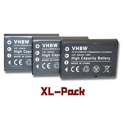 Lot de 3 batteries vhbw 450mAh pour appareil photo Olympus FE-370 comme Li-60B.