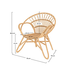 Rendez Vous Deco Fauteuil Ronnie en rotin naturel