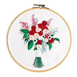 Kit Point De Croix Imprimé Kits De Broderie Motif De Fleurs Artisanat Fleur Rouge pas cher