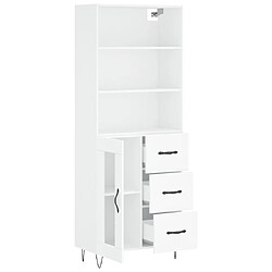 Avis vidaXL Buffet haut Blanc 69,5x34x180 cm Bois d'ingénierie