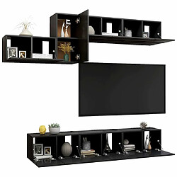 Avis Maison Chic Ensemble de meubles TV 7 pcs | Banc TV Moderne pour salon | Meuble de Rangement - Noir Aggloméré -MN38561