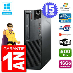 PC Lenovo ThinkCentre M82 SFF i5-2400 RAM 16Go Disque 500Go Graveur DVD Wifi W7 - Occasion