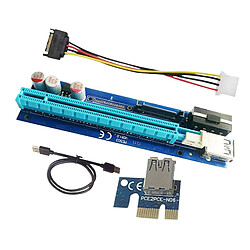 PE503 PCI-E Riser Card 4PIN SATA PCIE 1X 16X Adaptateur pour Bitcoin, Installation Simple