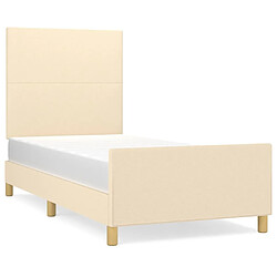 Maison Chic Lit adulte - Cadre Structure de lit avec tête de lit Contemporain Crème 80x200 cm Tissu -MN11031