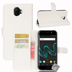 Htdmobiles Housse etui portefeuille pour Wiko Wim + film ecran - BLANC