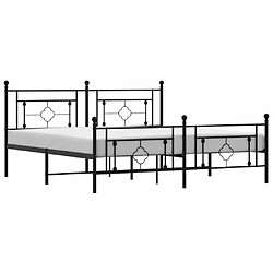 Maison Chic Cadre/structure de lit métal et tête de lit + pied de lit pour adulte - Lit Moderne Chambre noir 183x213 cm -MN36414