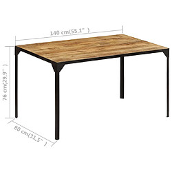 vidaXL Table à manger 140x80x76 cm Bois de manguier massif pas cher