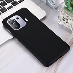 Coque en silicone Liquide avec sangle pratique souple noir pour votre Xiaomi Mi 11 Pro