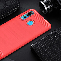 Wewoo Coque en TPU antichoc fibre de carbone texture brossée pour HuNova 4 (rouge)