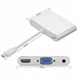 GUPBOO Adaptateur Hub USB-C 3.1 vers HDMI 4K VGA + Audio,JL2715