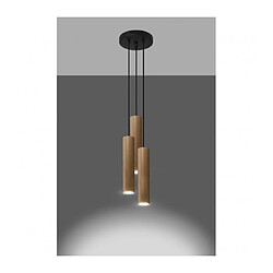 Avis Luminaire Center Suspension Lino Cluster Bois Bois naturel 3 ampoules 100cm