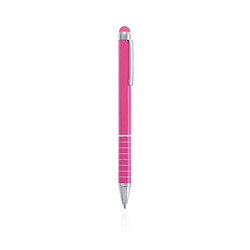 Acheter Totalcadeau Stylo en aluminium à plaque tournante avec stylet tactile Couleur - Fuchsia pas cher