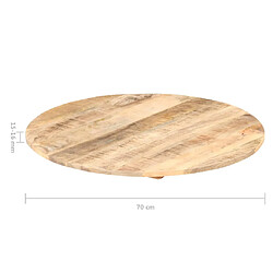 vidaXL Dessus de table Bois de manguier solide Rond 15-16 mm 80 cm pas cher