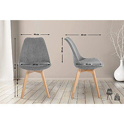 Decoshop26 Lot de 4 chaises de salle à manger style scandinave en velours côtelé gris CDS10392