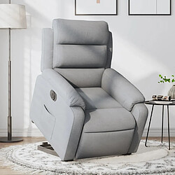 vidaXL Fauteuil inclinable électrique gris clair tissu