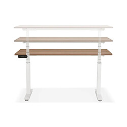 Acheter Mes Bureau 160x80x127 cm plateau noyer et métal blanc - ARUBA