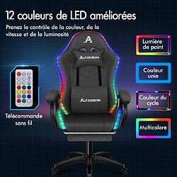 Acheter ALFORDSON Chaise Gaming Chaise de Bureau avec LED et Massant 8 Points Tissu Lin Gris Foncé