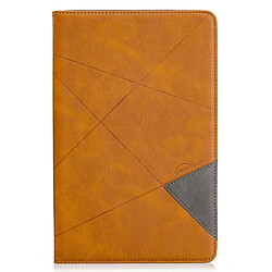 Etui en PU motif géométrique avec support marron pour votre Samsung Galaxy Tab S6 Lite P610 P615