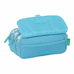 Avis Trousse Fourre-Tout Triple Benetton Spring Bleu ciel 21,5 x 10 x 8 cm