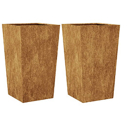 vidaXL Jardinières 2 pcs 45x45x75 cm acier corten