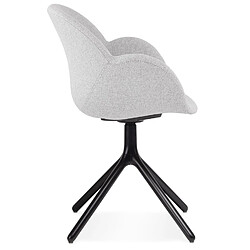 Avis Alterego Chaise avec accoudoirs 'LIBRA' en tissu gris clair et métal noir