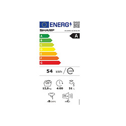 Lave-linge hublot 12kg 1400tours/min - ESNFB214CWDA - SHARP