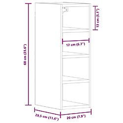 vidaXL Armoire suspendue sonoma gris 20x29,5x60 cm bois d'ingénierie pas cher