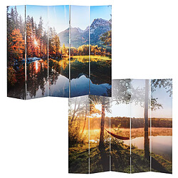 Mendler Paravent photo avec isolation phonique HWC-L55, séparateur de pièce acoustique cloison pare-vue, MVG ~ 180x204cm Waldsee