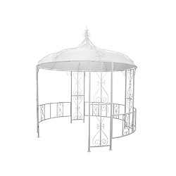 Vente-Unique Kiosque de jardin TILCARA en métal façon fer forgé D300 x H290cm - Blanc