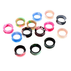 7 paires d'expanseurs à effet tunnel pour perçage d'oreille en gel de silicone de couleur mixte 16 mm