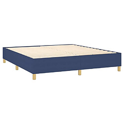 Acheter Maison Chic Lit adulte- Lit + matelas,Sommier à lattes de lit avec matelas Bleu 160x200 cm Tissu -GKD31492