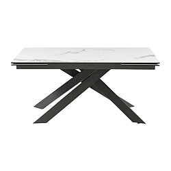 Acheter Vente-Unique Table à manger extensible 6 à 10 personnes en céramique, verre trempé et métal - Effet marbre blanc et anthracite - COREMA de Maison Céphy