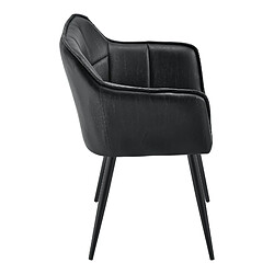 Avis Helloshop26 Fauteuil de salon élégant siège rembourré design imitation velours polyester métal 79 cm noir 03_0005208