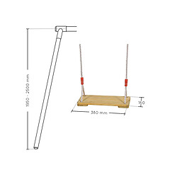 Balançoire en bois pour portique de 1,95 m à 2,50 m - Soulet pas cher