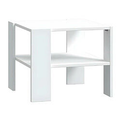 Acheter Vente-Unique Table basse PILVI 2 Plateaux - Style contemporain - Particules mélaminé - Décor Blanc - L 55 x P 55 x H 45 cm