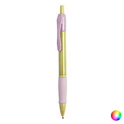 Totalcadeau Stylo à bille écologique en blé - Stylos bille pointe moyenne Bleu rétractable Couleur - Jaune pas cher