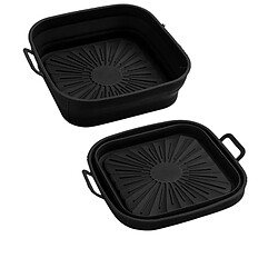 INF Moule de friteuse à air carré pliable en silicone 17,5 cm Black