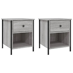 vidaXL Tables de chevet 2 pcs sonoma gris 40x42x50cm bois d'ingénierie