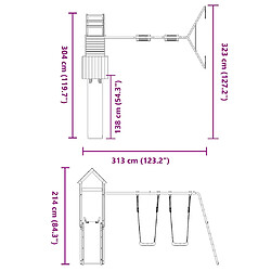 vidaXL Aire de jeux d'extérieur bois de pin massif pas cher