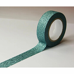 Youdoit Masking tape - Bleu Turquoise - Paillettes - Repositionnable - 15 mm x 10 m